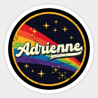 Adrienne // Rainbow In Space Vintage Grunge-Style Sticker